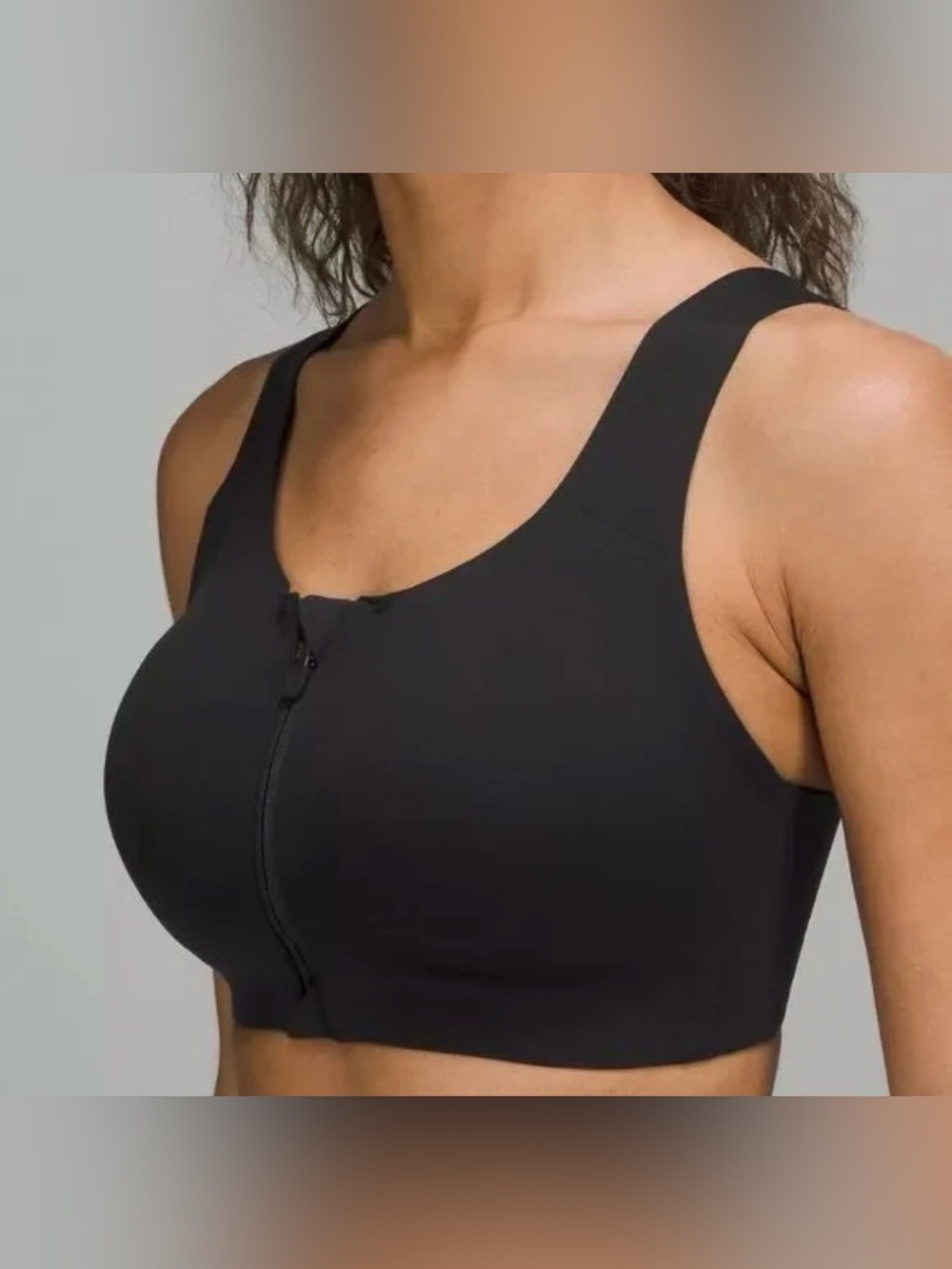 🛍️NWT Lululemon Enlite 32D Black Front-Zip Support Sports Bra